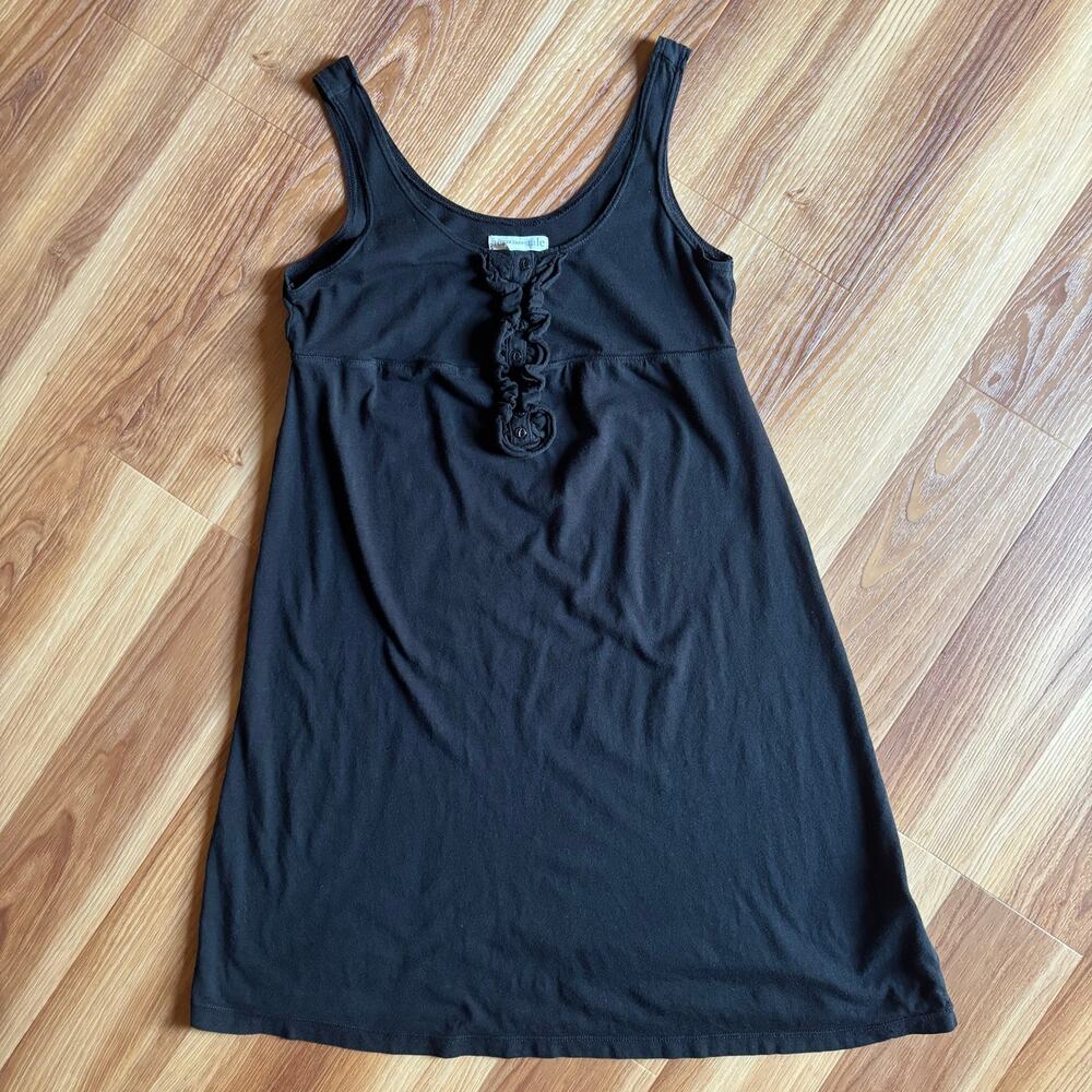 Aeropostale Vintage Black Sleeveless Dress Empire Babydoll Waist Y2K Ruffle